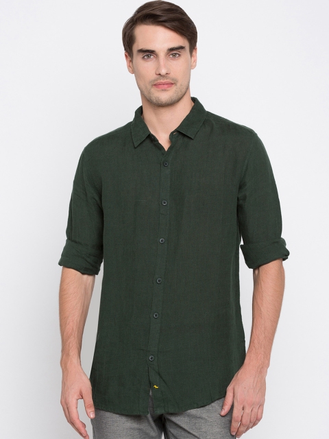 

SPYKAR Men Olive Green Slim Fit Solid Casual Shirt