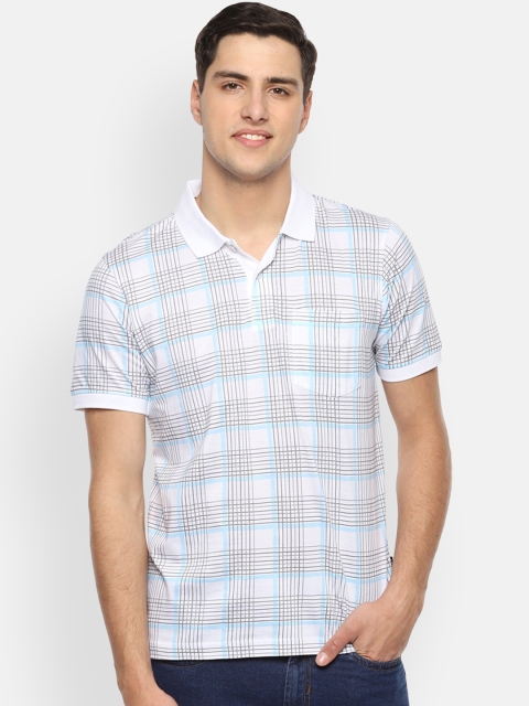 

Van Heusen Men White Checked Polo Collar T-shirt