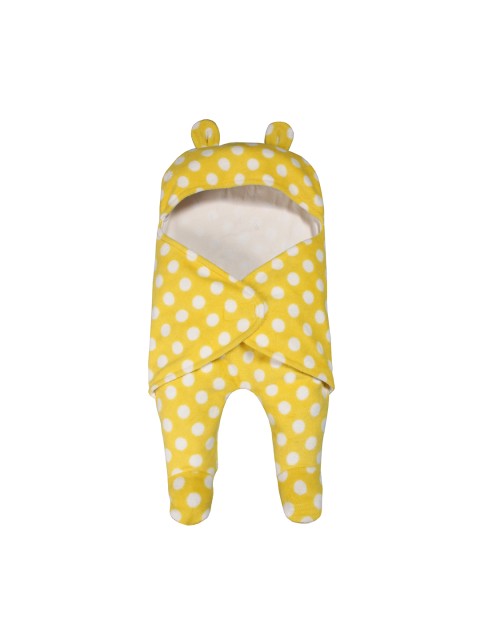 

Nino Bambino Unisex Yellow & White Printed Sleepsuit