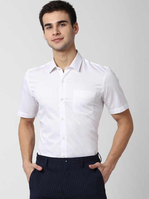 

Peter England Men White Slim Fit Solid Casual Shirt