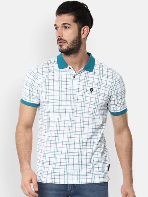 

Van Heusen Sport Men White Checked Polo Collar T-shirt