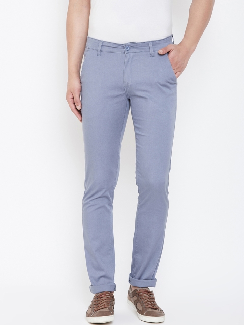 

Canary London Men Blue Smart Slim Fit Self Design Regular Trousers