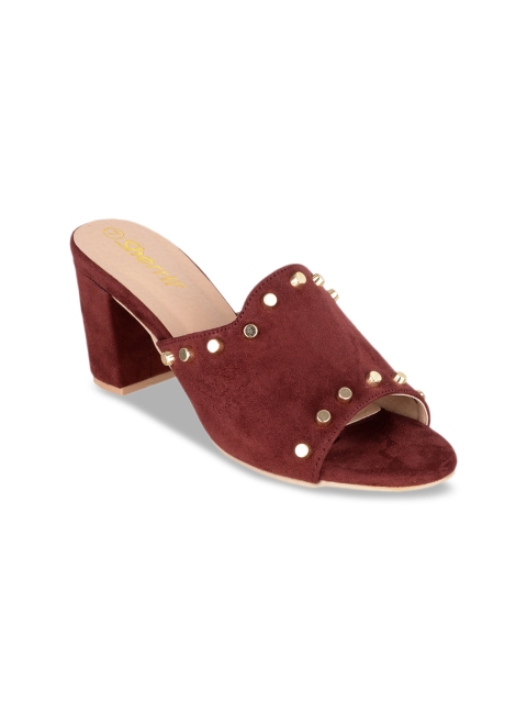 

Sherrif Shoes Women Maroon Embellished Sandals