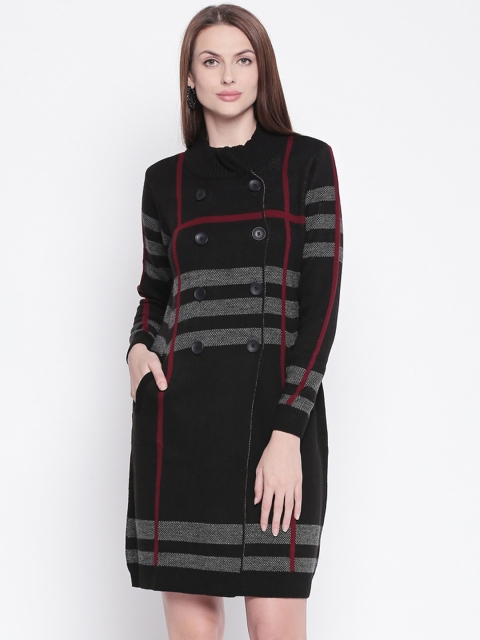 

Annabelle by Pantaloons Women Black Checked Sheath Dress