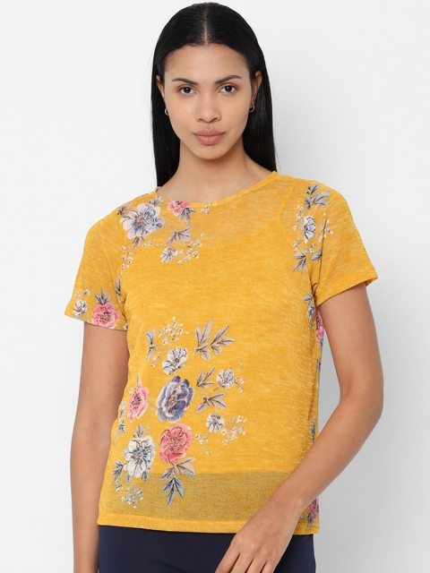 

Allen Solly Woman Women Yellow Printed Top