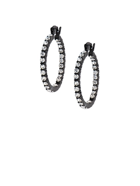 

Inox Jewelry Black Circular Hoop Earrings