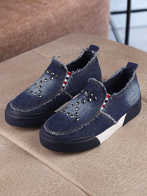 

Walktrendy Unisex Navy Blue Slip-On Sneakers