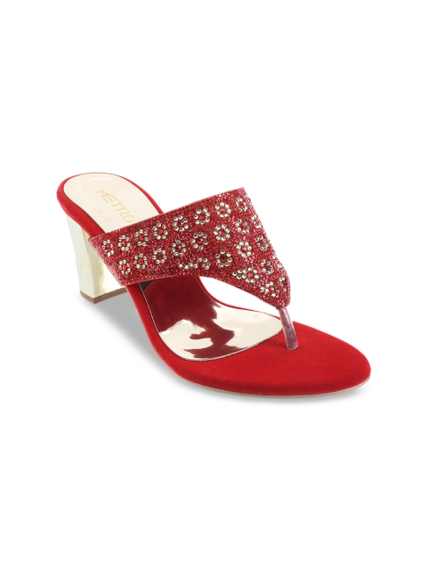 

Metro Women Maroon Embellished Heels