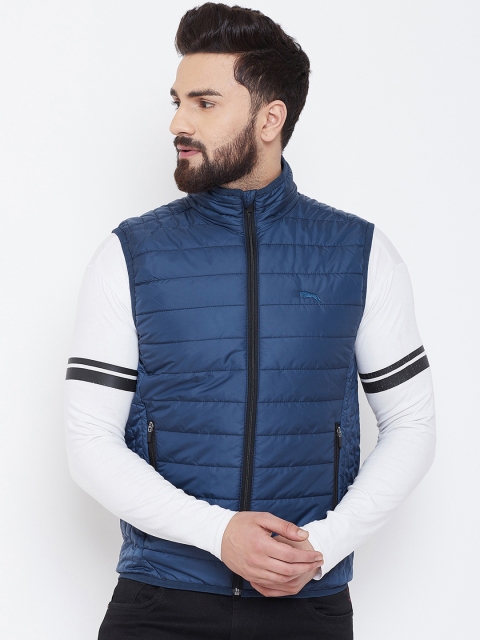

JUMP USA Men Blue Solid Padded Jacket