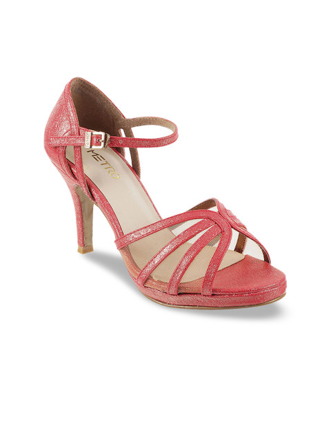 

Metro Women Red Solid Embellished Heels