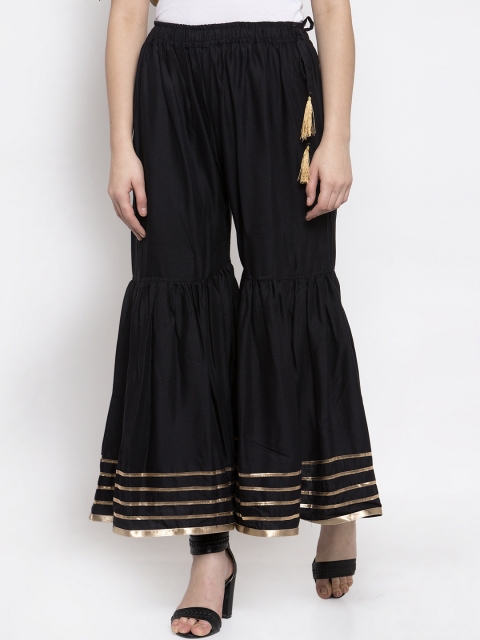 

TAG 7 Women Black Hem Design Flared Sharara