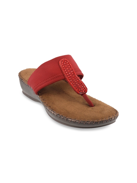 

Metro Women Maroon Embellished Sandals
