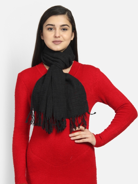 

Anekaant Women Black Woven Design Stole