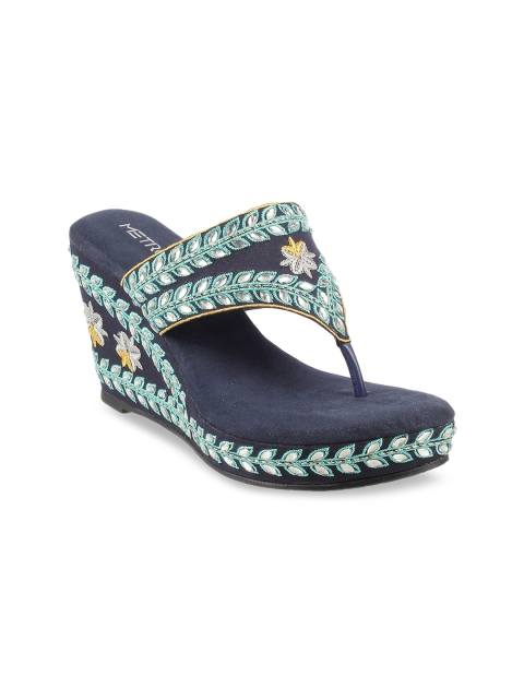 

Metro Women Blue Embellished Sandals