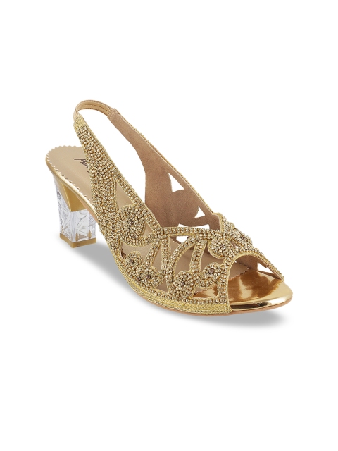 

Metro Women Gold-Toned Embellished Peep Toes