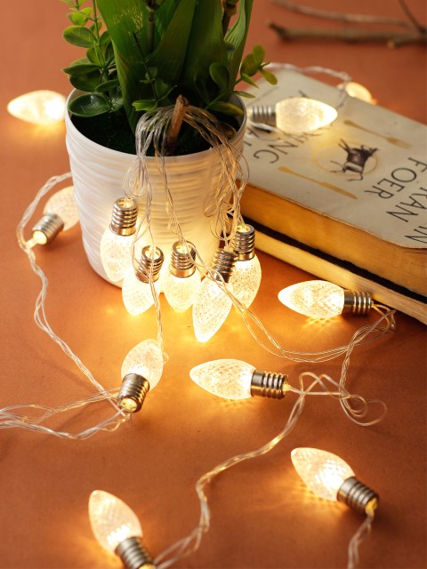 

Aesthetic Home Solutions Transparent & Yellow Printed Wall or Ceiling String Lights