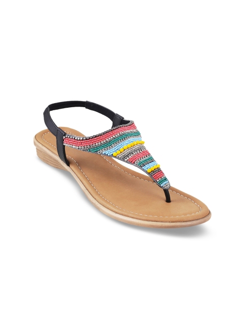

Metro Women Black & Pink Embellished Sandals