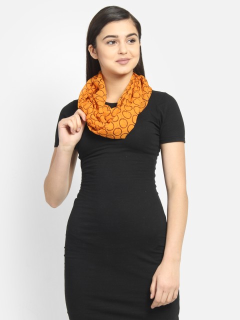 

Anekaant Women Orange Printed Stole