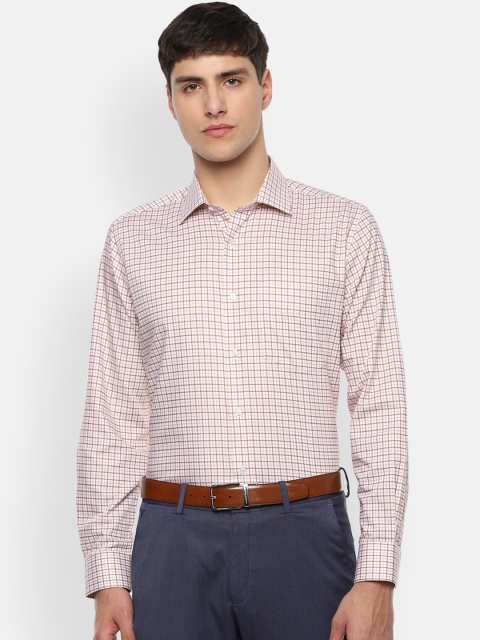 

Van Heusen Men Beige & Brown Regular Fit Checked Formal Shirt