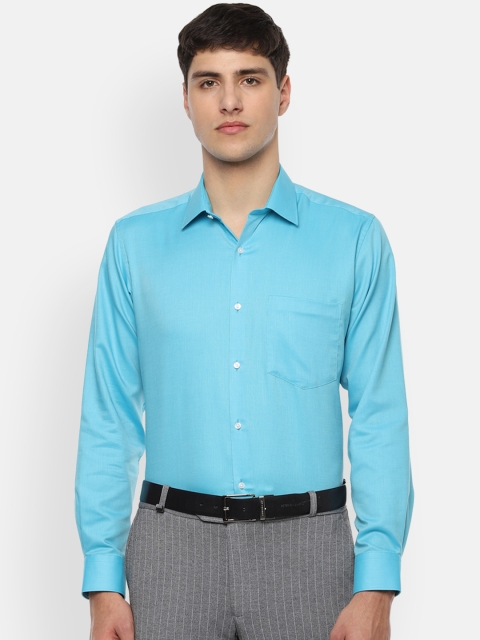 

Van Heusen Men Turquoise Blue Regular Fit Solid Formal Shirt