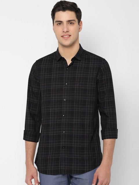 

Allen Solly Men Black & White Slim Fit Checked Casual Shirt