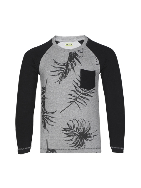 

HELLCAT Boys Grey Printed Round Neck T-shirt