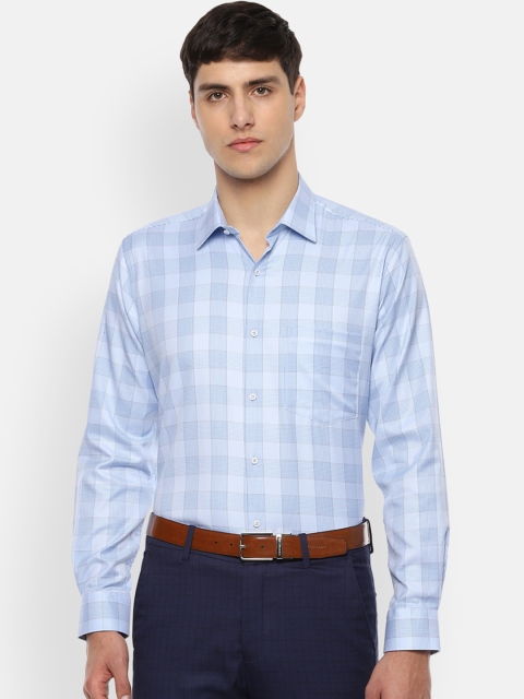 

Van Heusen Men Blue Regular Fit Checked Formal Shirt