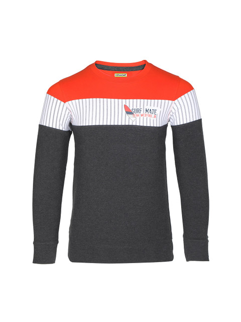 

HELLCAT Boys Red & Grey Colourblocked Round Neck T-shirt