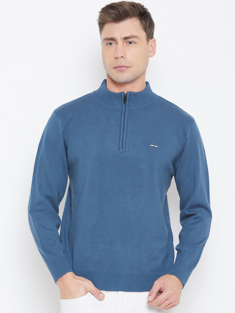 

Duke Men Blue Solid Pullover