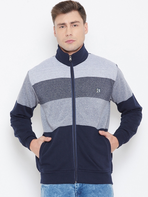 

Duke Men Blue & Grey Colourblocked Sweatshirt