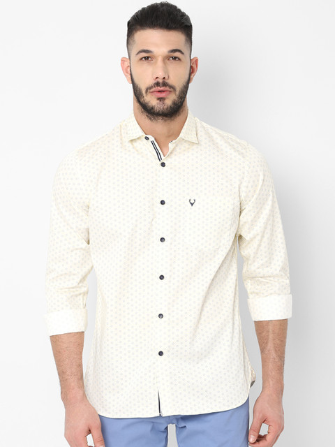 

Allen Solly Men Yellow Slim Fit Printed Casual Shirt