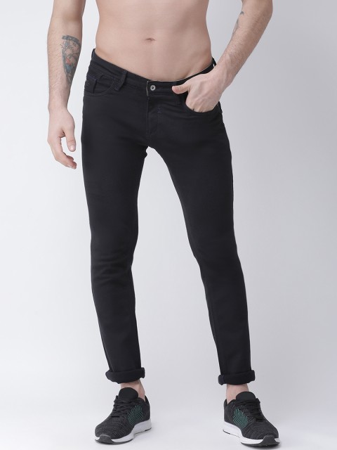 Rex Straut Jeans Men Black Slim Fit Mid-Rise Clean Look Stretchable Jeans