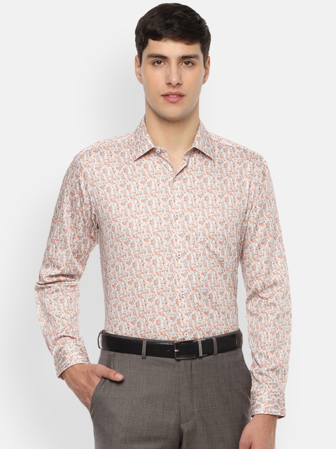 

Van Heusen Men Peach-Coloured Regular Fit Printed Formal Shirt