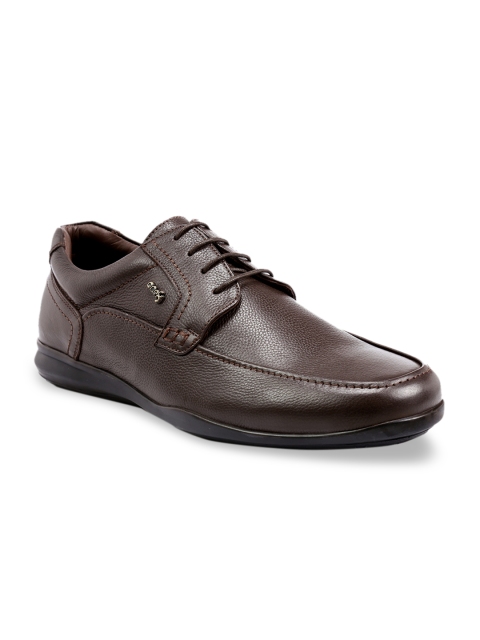 

One8 Men Brown Textured Formal Leather Derbys