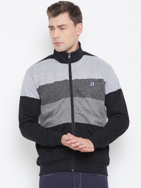 

Duke Men Black & Grey Colourblocked Sweatshirt
