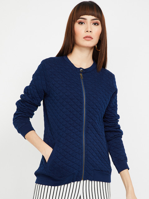 

Fame Forever by Lifestyle Women Navy Blue Solid Padded Jacket