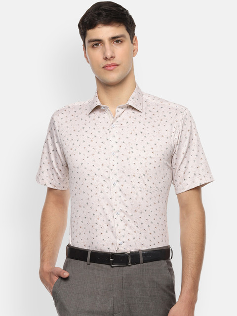 

Van Heusen Men Beige Regular Fit Printed Formal Shirt