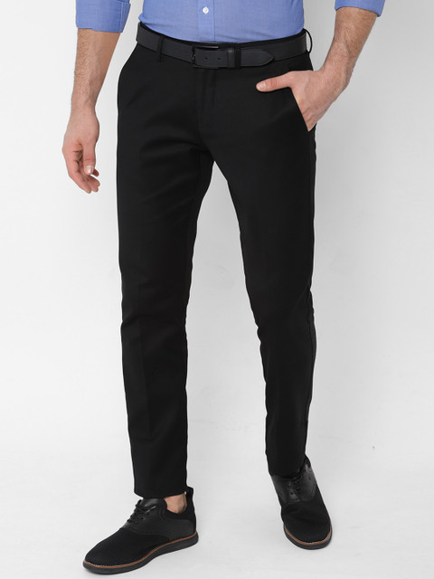 

Allen Solly Men Black Slim Fit Solid Formal Trousers