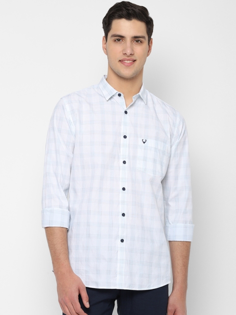 

Allen Solly Men White & Blue Slim Fit Checked Casual Shirt