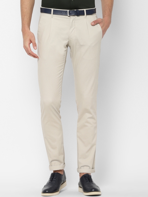 

Allen Solly Men Cream-Coloured Slim Fit Solid Chinos