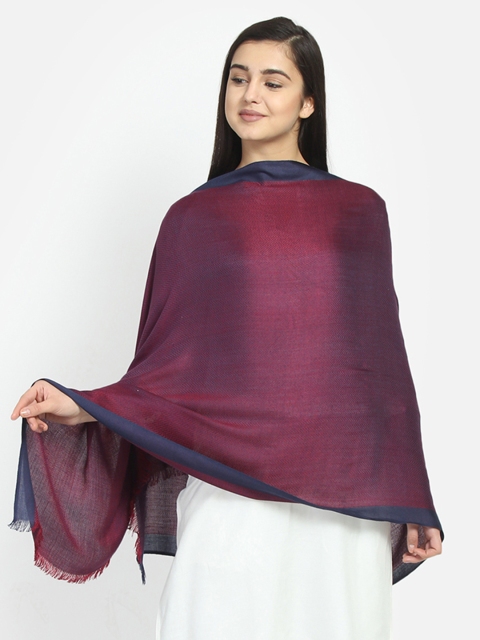 

Anekaant Women Purple & Navy Blue Solid Stole