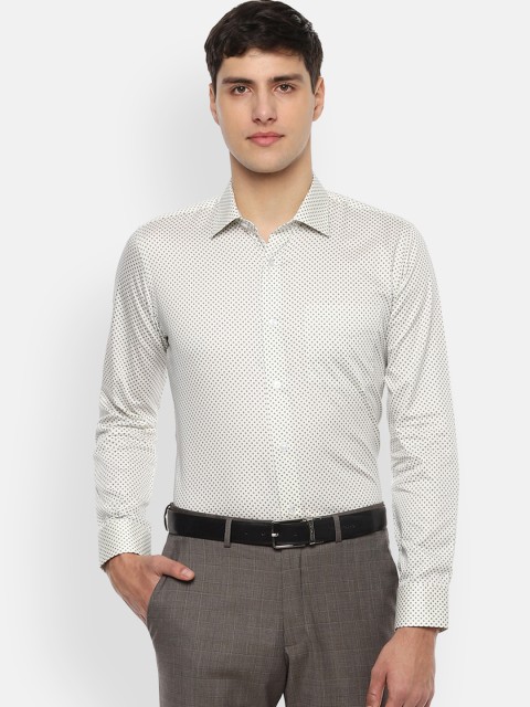 

Van Heusen Men Off-White Slim Fit Printed Formal Shirt