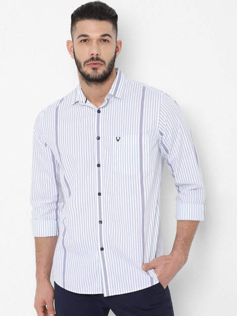

Allen Solly Men White & Blue Slim Fit Striped Casual Shirt
