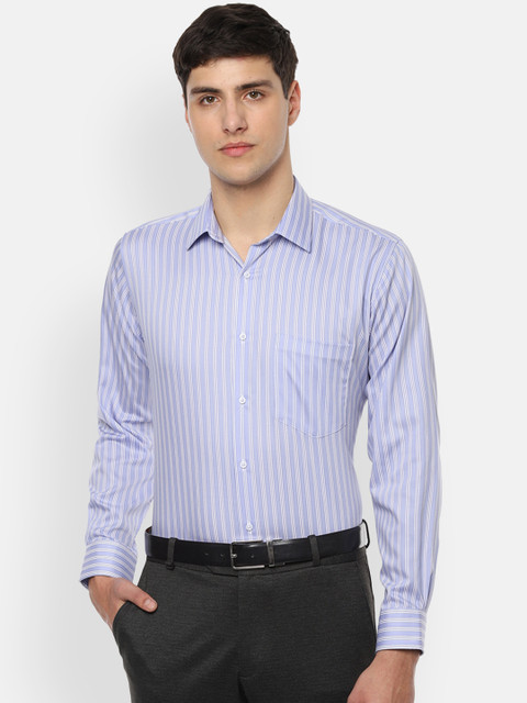 

Van Heusen Men Blue Regular Fit Striped Formal Shirt