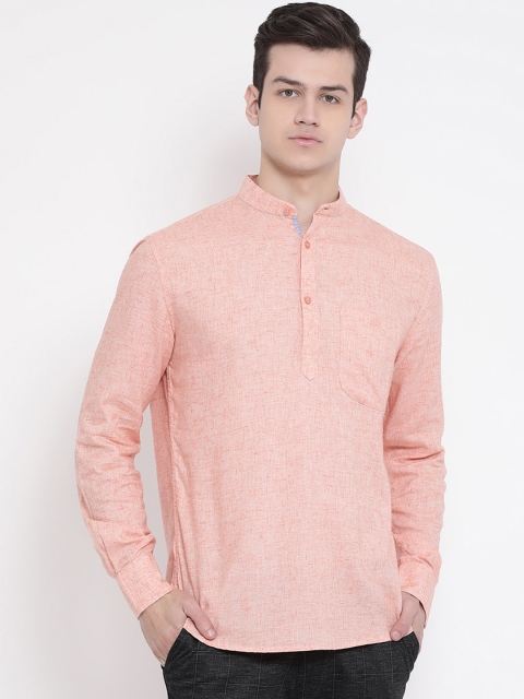 

Crimsoune Club Men Orange Standard Slim Fit Self Design Casual Shirt