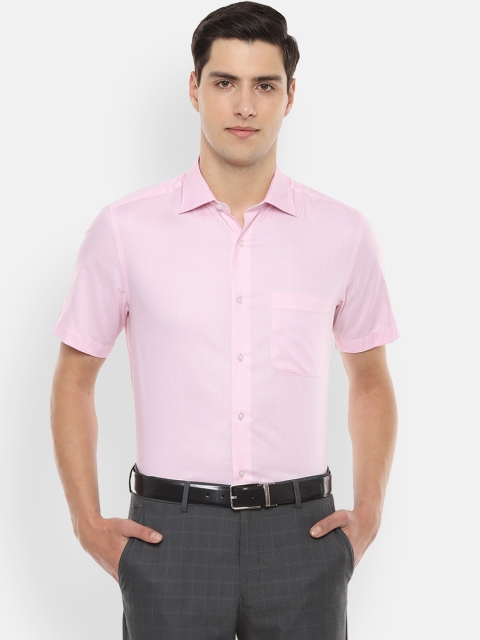

Louis Philippe Men Pink Regular Fit Self Design Formal Shirt