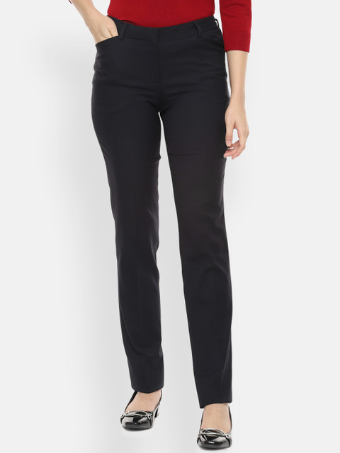 

Allen Solly Woman Women Black Solid Regular Fit Formal Trousers