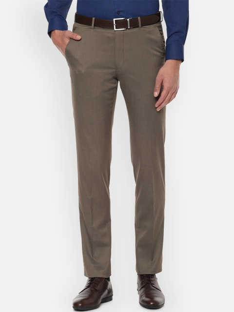 

Van Heusen Men Brown Slim Fit Solid Formal Trousers
