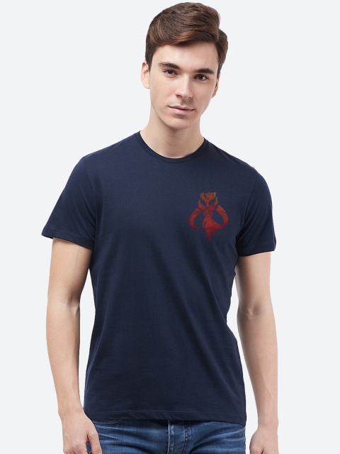 

The Mandalorian By Free Authority Navy Men Half Sleeve T-Shirt, Navy blue