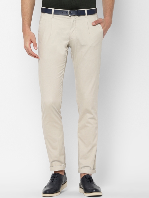 

Allen Solly Men Cream-Coloured Slim Fit Printed Chinos